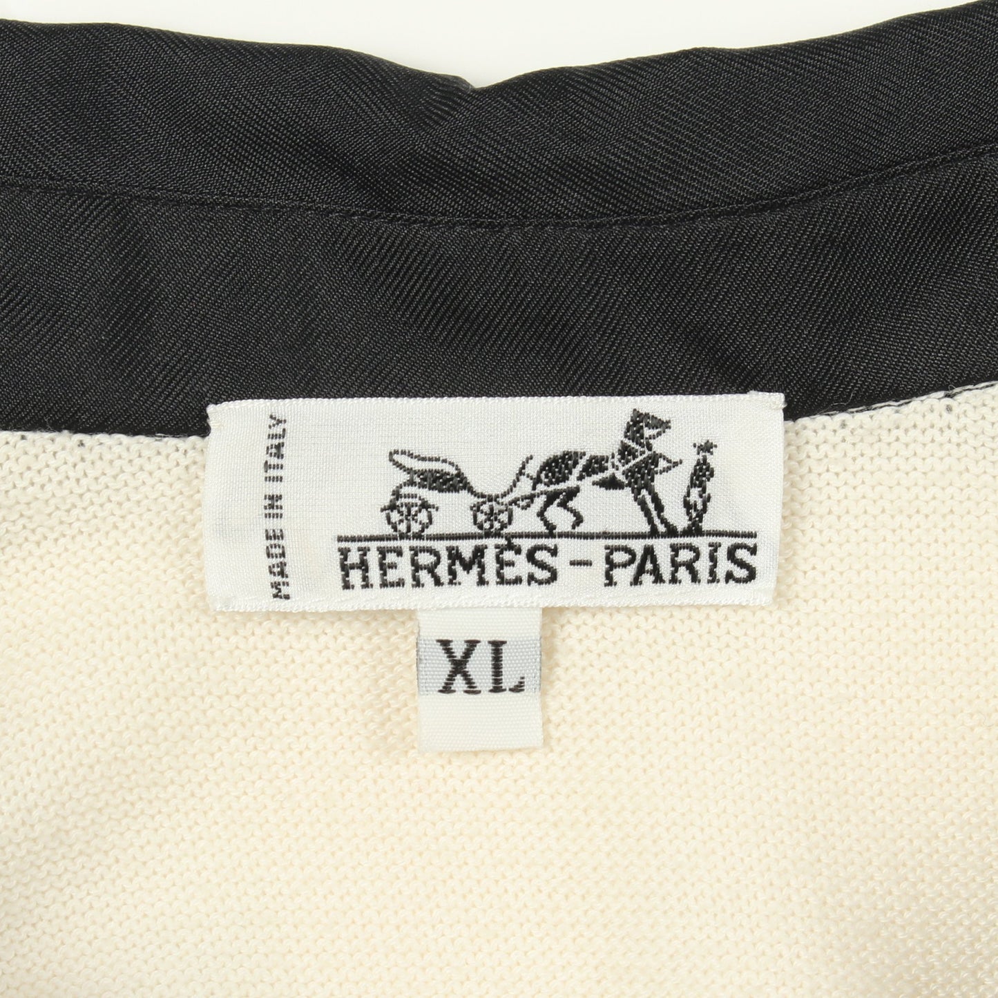 BRIDES de GALA 切替 ポロシャツ シルク コットン オフホワイト マルチカラー エルメス トップス HERMES