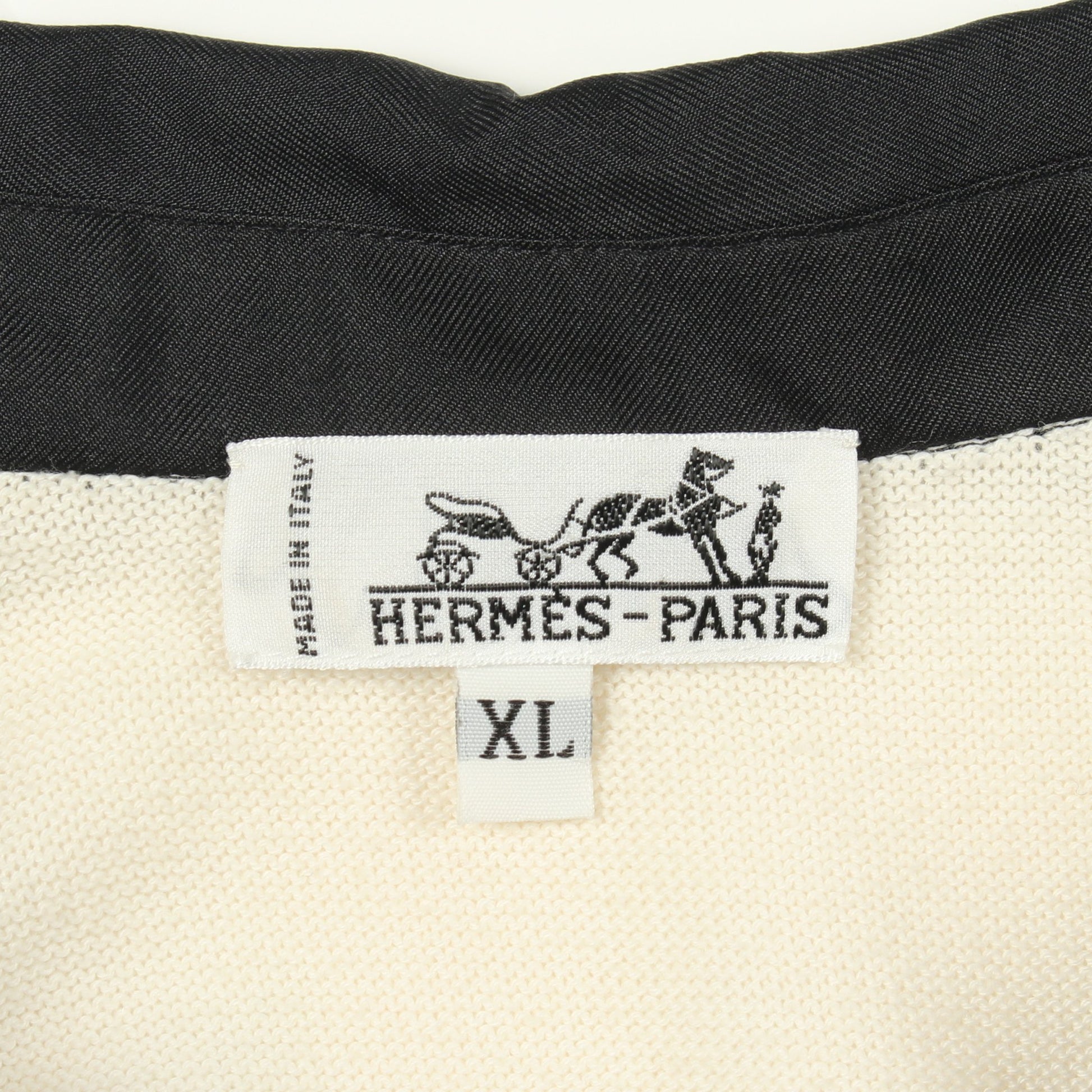 BRIDES de GALA 切替 ポロシャツ シルク コットン オフホワイト マルチカラー エルメス トップス HERMES