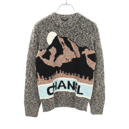 ロゴ セーター ニット カシミヤ ウール ブラック グレー マルチカラー シャネル トップス CHANEL