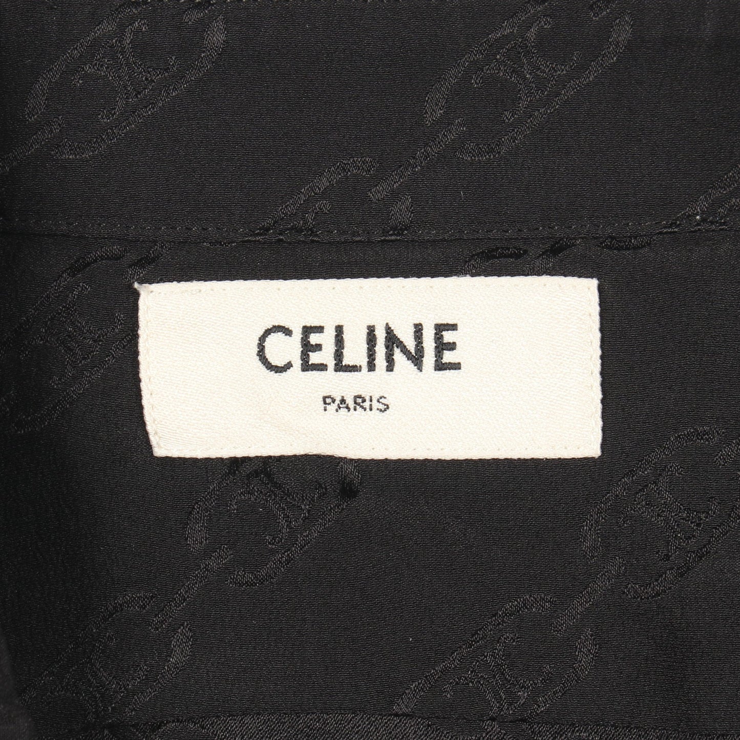 トリオンフ チェーン柄 長袖 シャツ シルク ブラック セリーヌ トップス CELINE