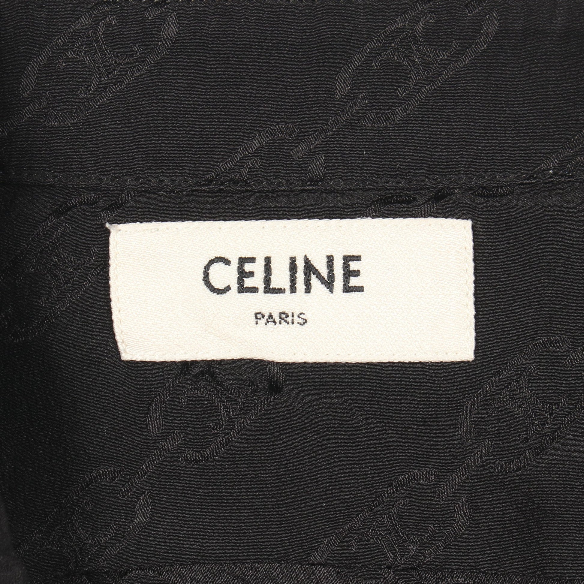 トリオンフ チェーン柄 長袖 シャツ シルク ブラック セリーヌ トップス CELINE