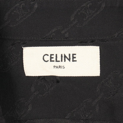 トリオンフ チェーン柄 長袖 シャツ シルク ブラック セリーヌ トップス CELINE