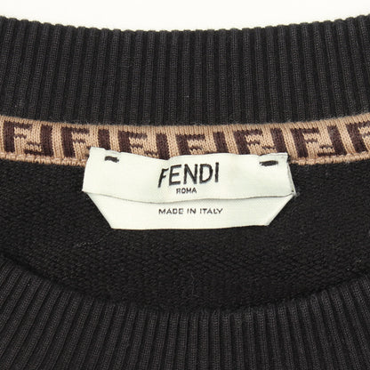 フィッシュアイ クロップド スウェットシャツ コットン ブラック グリーン フェンディ トップス FENDI