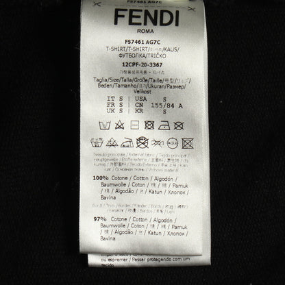 フィッシュアイ クロップド スウェットシャツ コットン ブラック グリーン フェンディ トップス FENDI