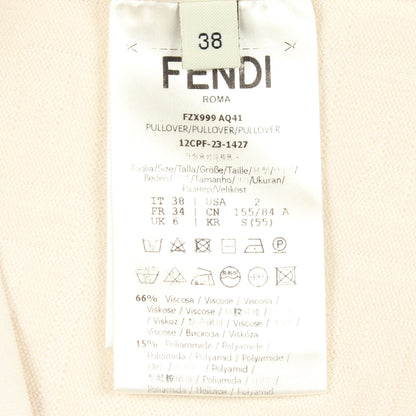 FFロゴ 半袖 ニット ビスコース ナイロン アイボリー フェンディ トップス FENDI