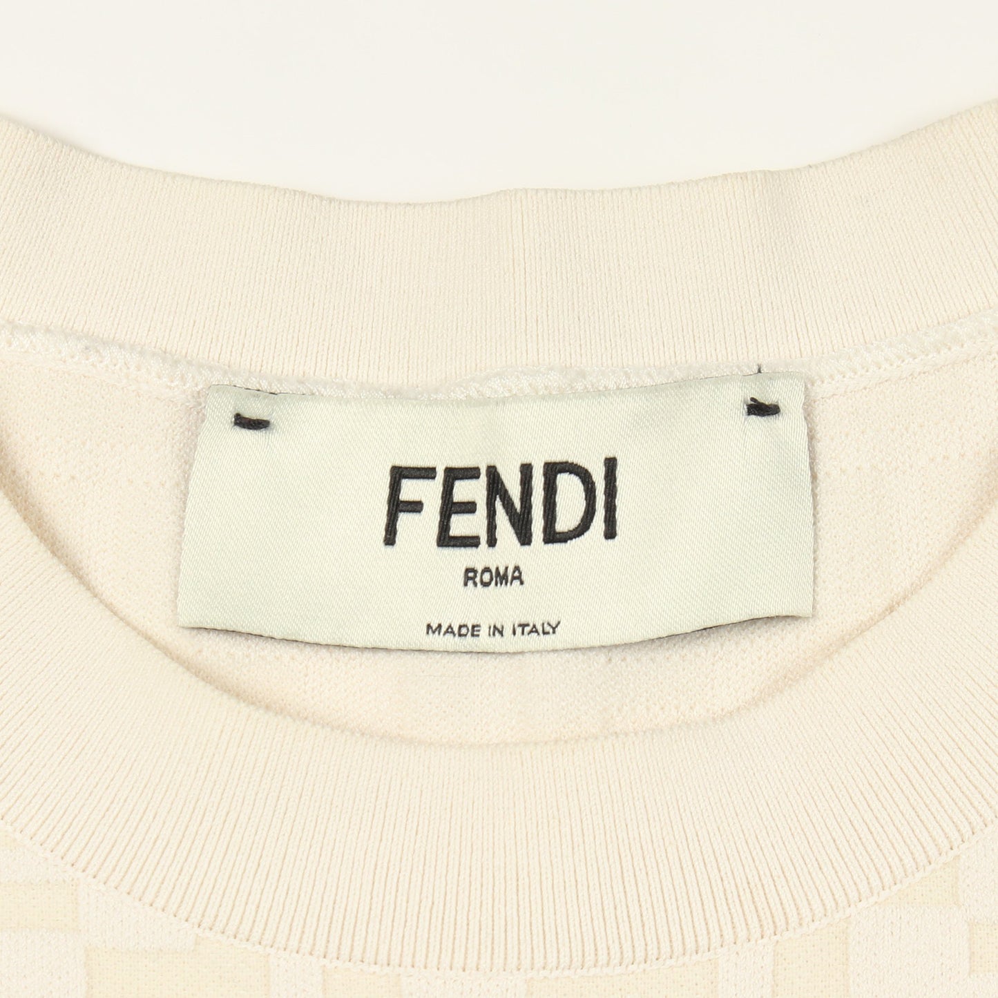 FFロゴ 半袖 ニット ビスコース ナイロン アイボリー フェンディ トップス FENDI