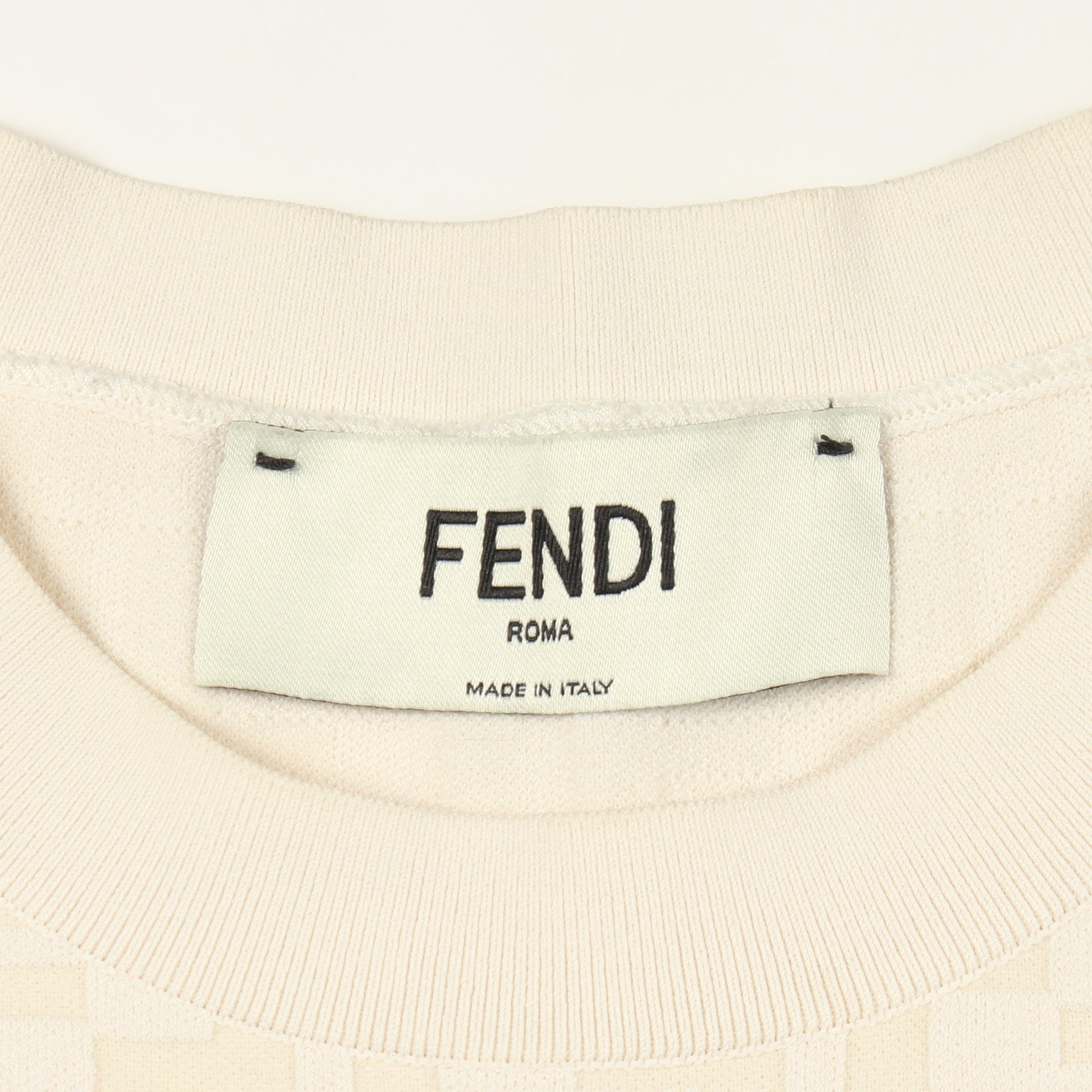 FFロゴ 半袖 ニット ビスコース ナイロン アイボリー フェンディ トップス FENDI