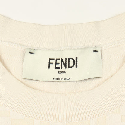 FFロゴ 半袖 ニット ビスコース ナイロン アイボリー フェンディ トップス FENDI