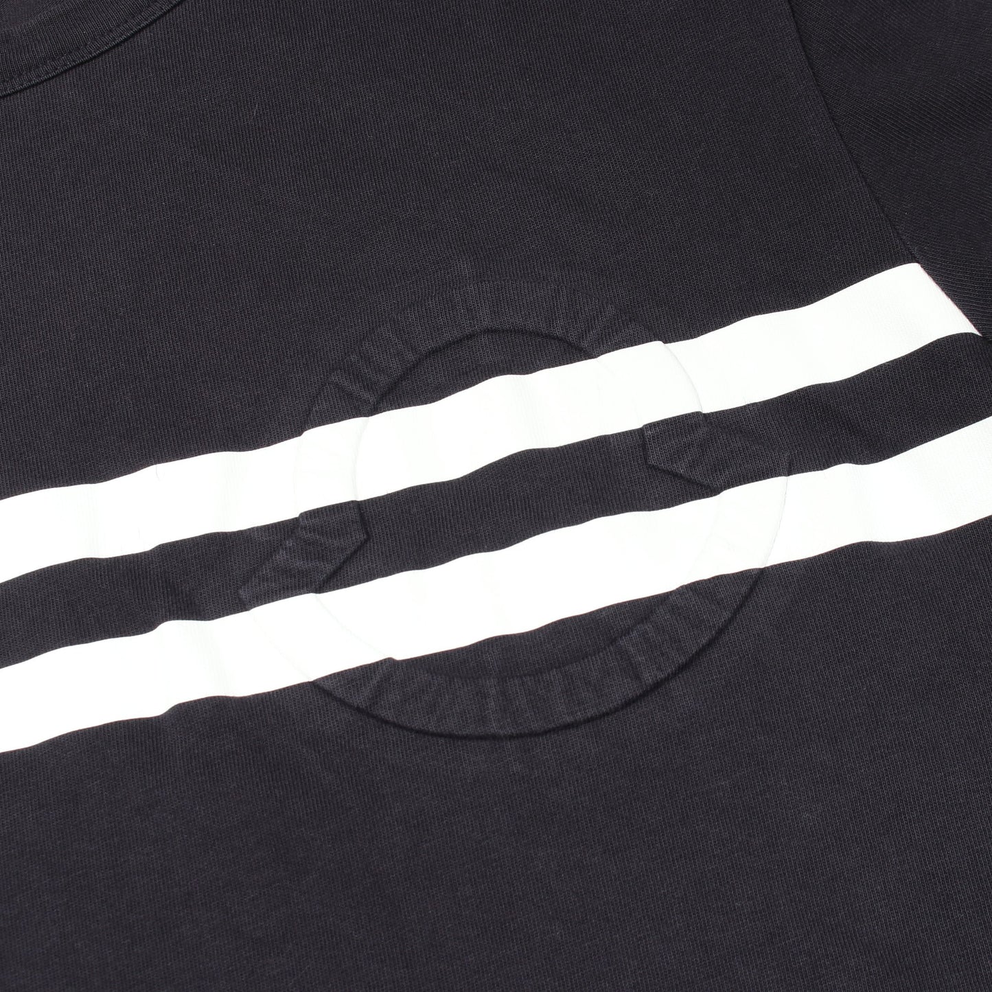 アイコンエンボス クルーネック 半袖Tシャツ コットン ネイビー ホワイト モンクレール トップス MONCLER