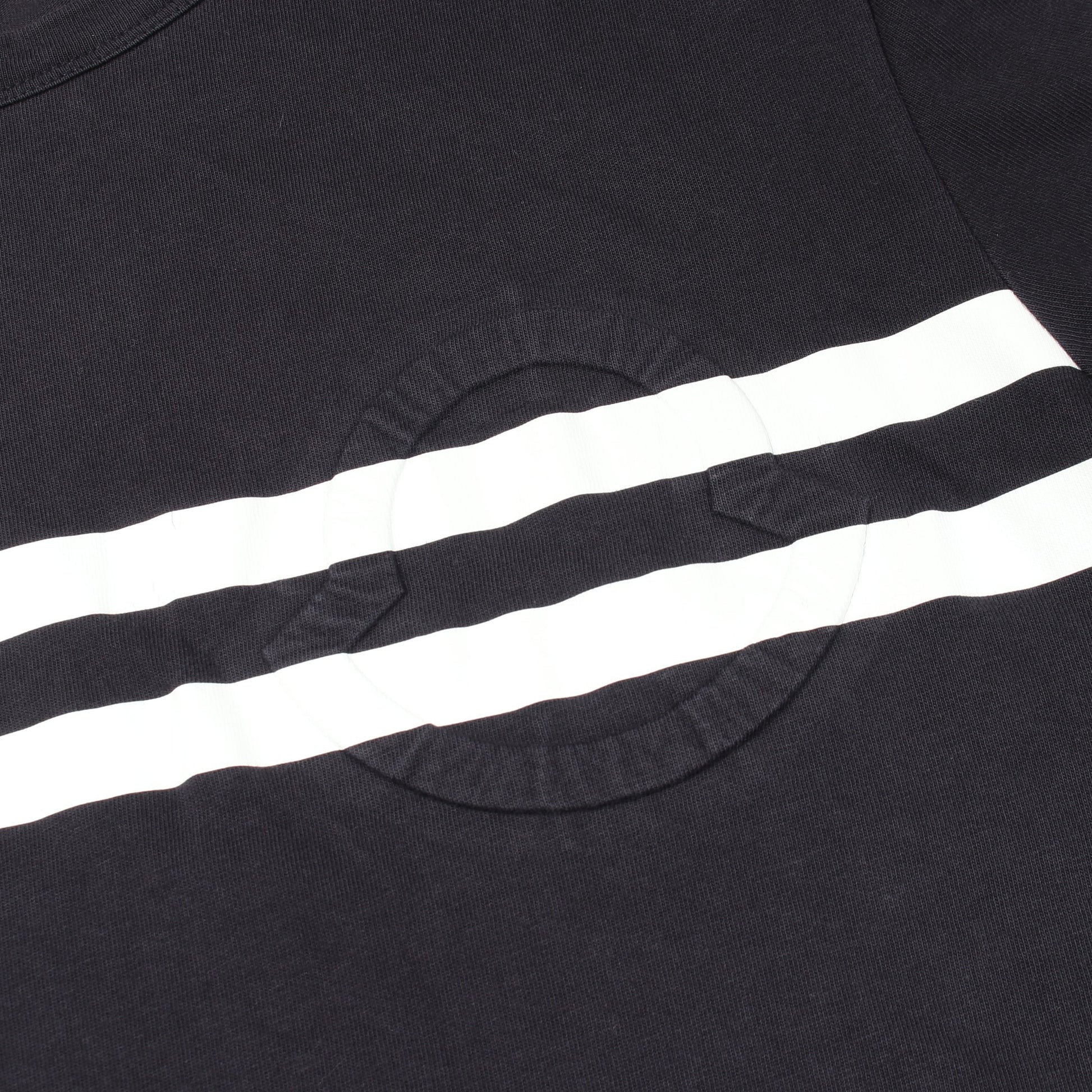 アイコンエンボス クルーネック 半袖Tシャツ コットン ネイビー ホワイト モンクレール トップス MONCLER