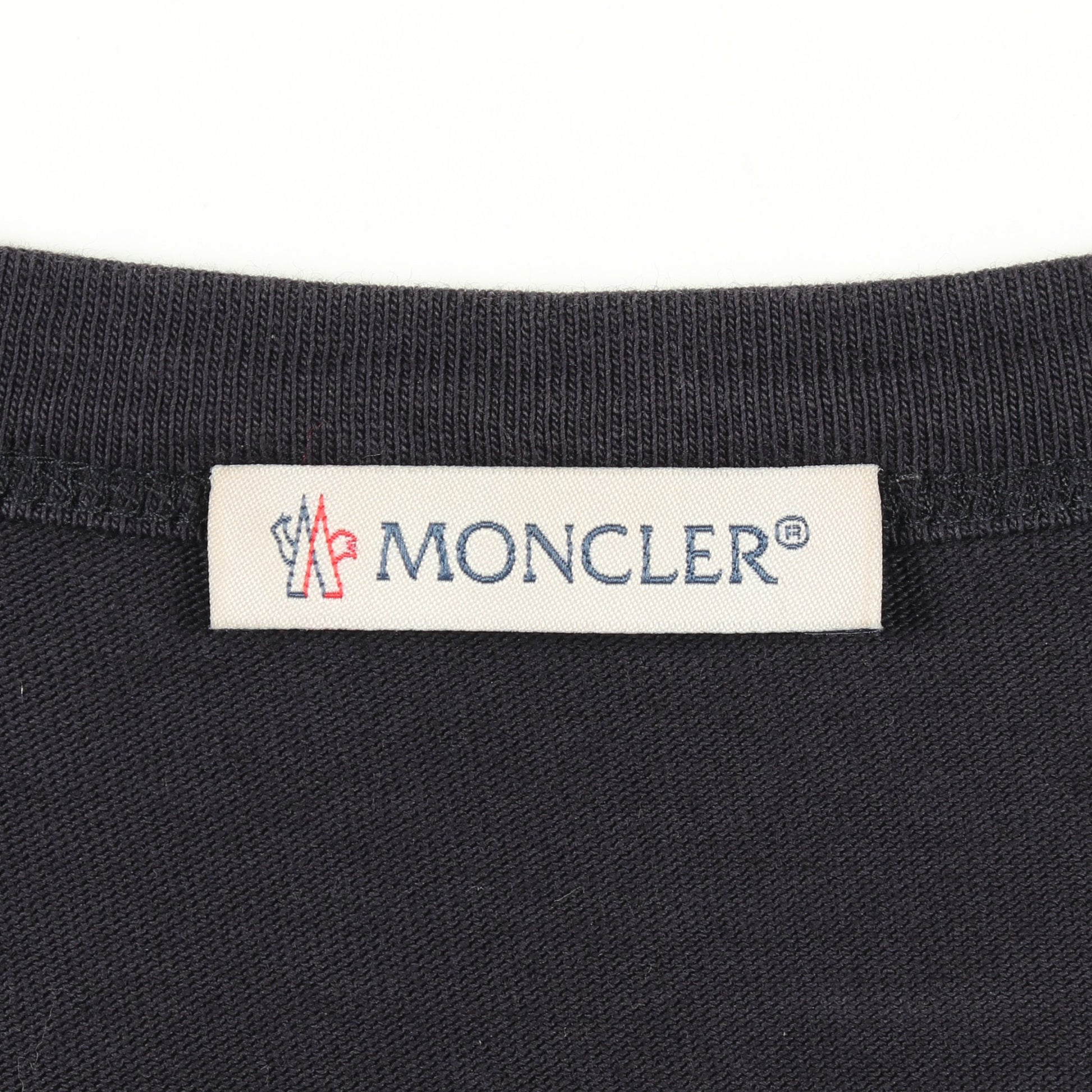 アイコンエンボス クルーネック 半袖Tシャツ コットン ネイビー ホワイト モンクレール トップス MONCLER