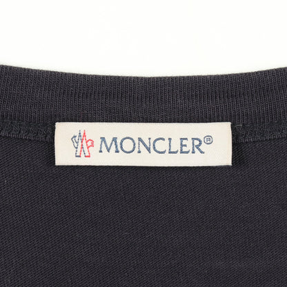 アイコンエンボス クルーネック 半袖Tシャツ コットン ネイビー ホワイト モンクレール トップス MONCLER