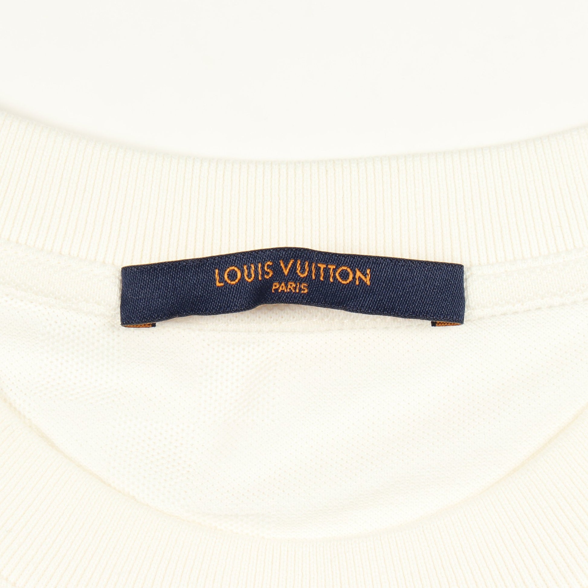 ハーフダミエ ポケット 鹿の子 クルーネック 半袖Tシャツ コットン ホワイト ルイヴィトン トップス LOUIS VUITTON