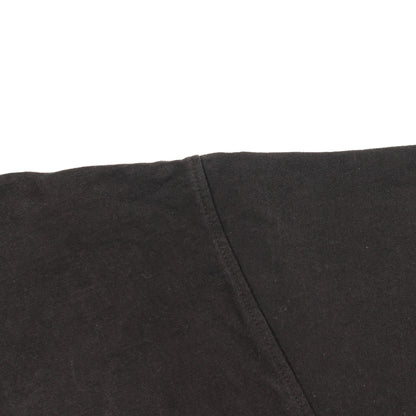 ロゴプリント ナイロン切替 クルーネック 半袖Tシャツ コットン ナイロン ブラック プラダ トップス PRADA