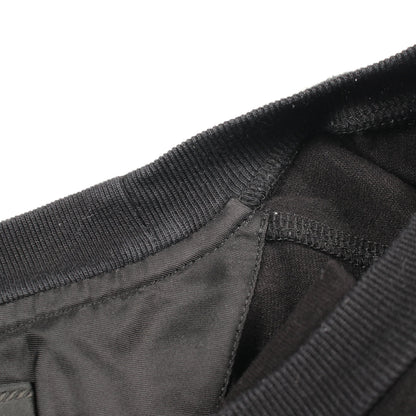 ロゴプリント ナイロン切替 クルーネック 半袖Tシャツ コットン ナイロン ブラック プラダ トップス PRADA