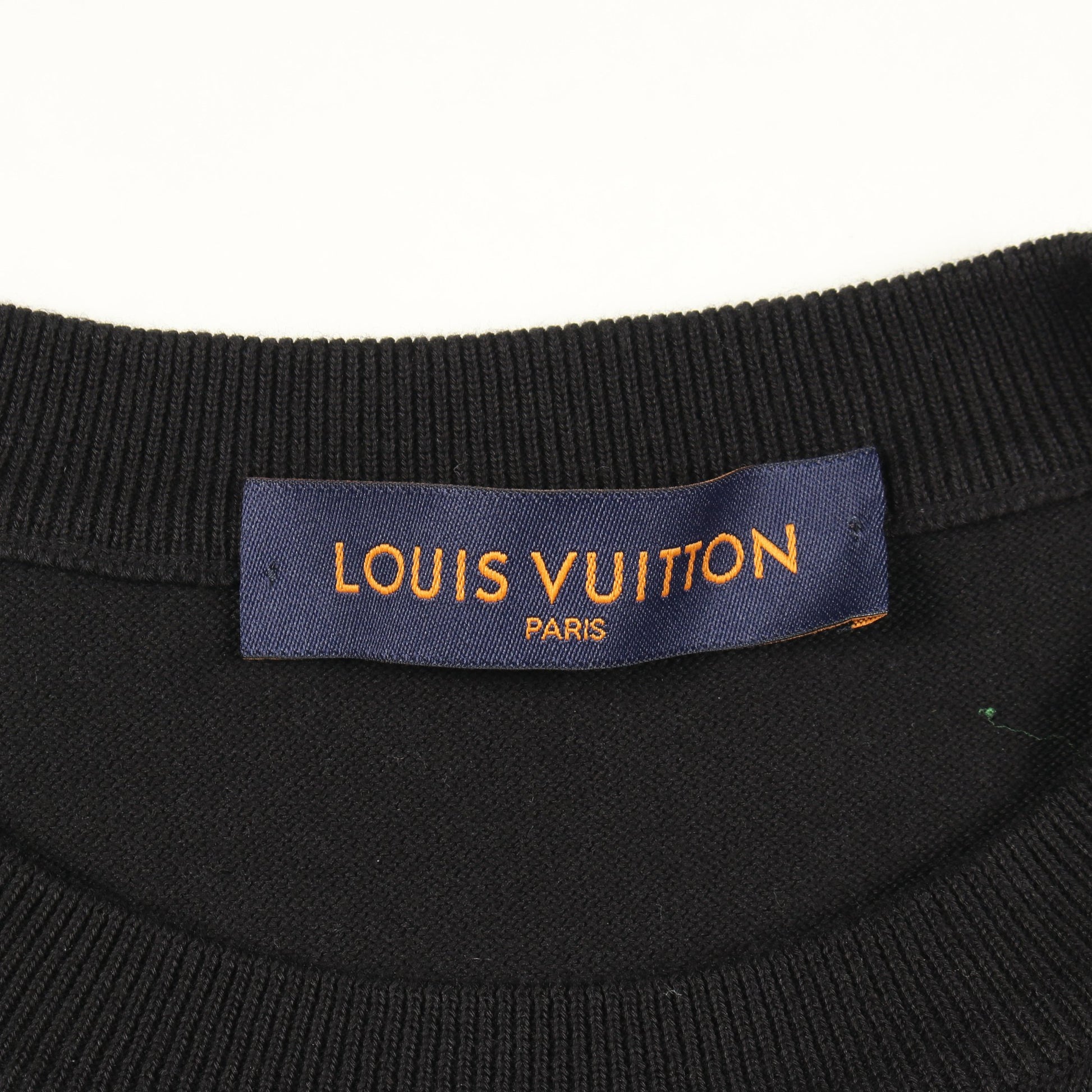 グラフィックニット クルーネック 半袖Tシャツ コットン ナイロン ブラック イエローグリーン ルイヴィトン トップス LOUIS VUITTON