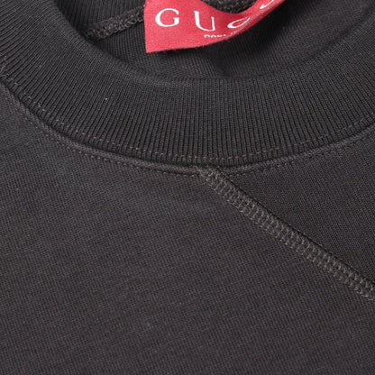 エンボスロゴ スウェットシャツ コットン ブラック グッチ トップス GUCCI