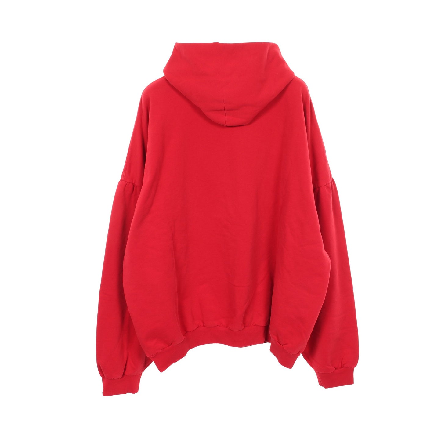 MANY KISSES ダメージ加工 プルオーバーパーカー コットン レッド バレンシアガ トップス BALENCIAGA
