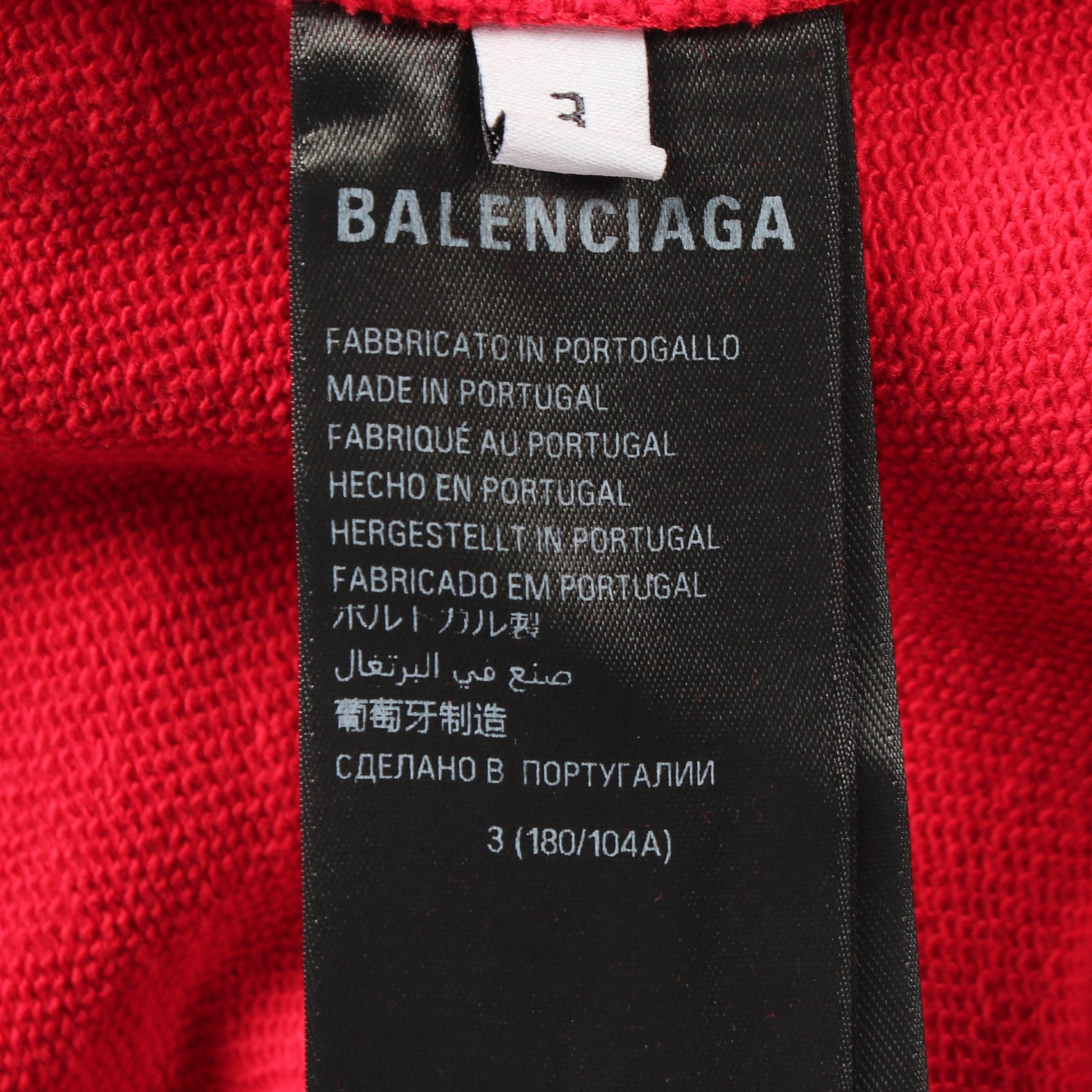 MANY KISSES ダメージ加工 プルオーバーパーカー コットン レッド バレンシアガ トップス BALENCIAGA