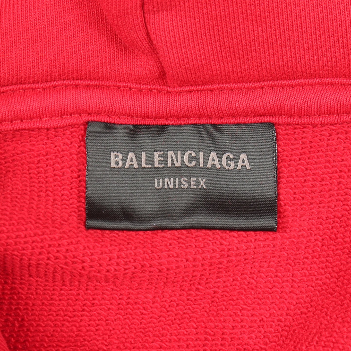 MANY KISSES ダメージ加工 プルオーバーパーカー コットン レッド バレンシアガ トップス BALENCIAGA
