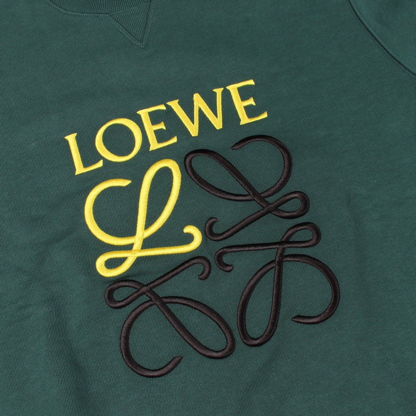 アナグラム エンブロイダリー スウェットシャツ コットン ダークグリーン ロエベ トップス LOEWE