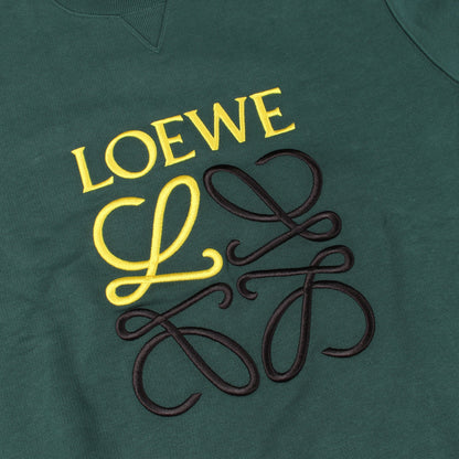 アナグラム エンブロイダリー スウェットシャツ コットン ダークグリーン ロエベ トップス LOEWE