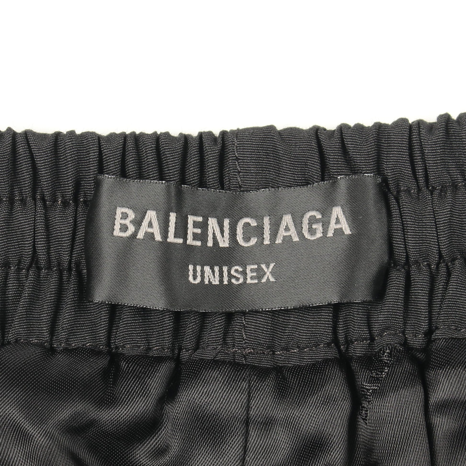 テクニカルファイユミニマルトラッカーバギーパンツ イージーパンツ コットン ブラック バレンシアガ ボトムス BALENCIAGA