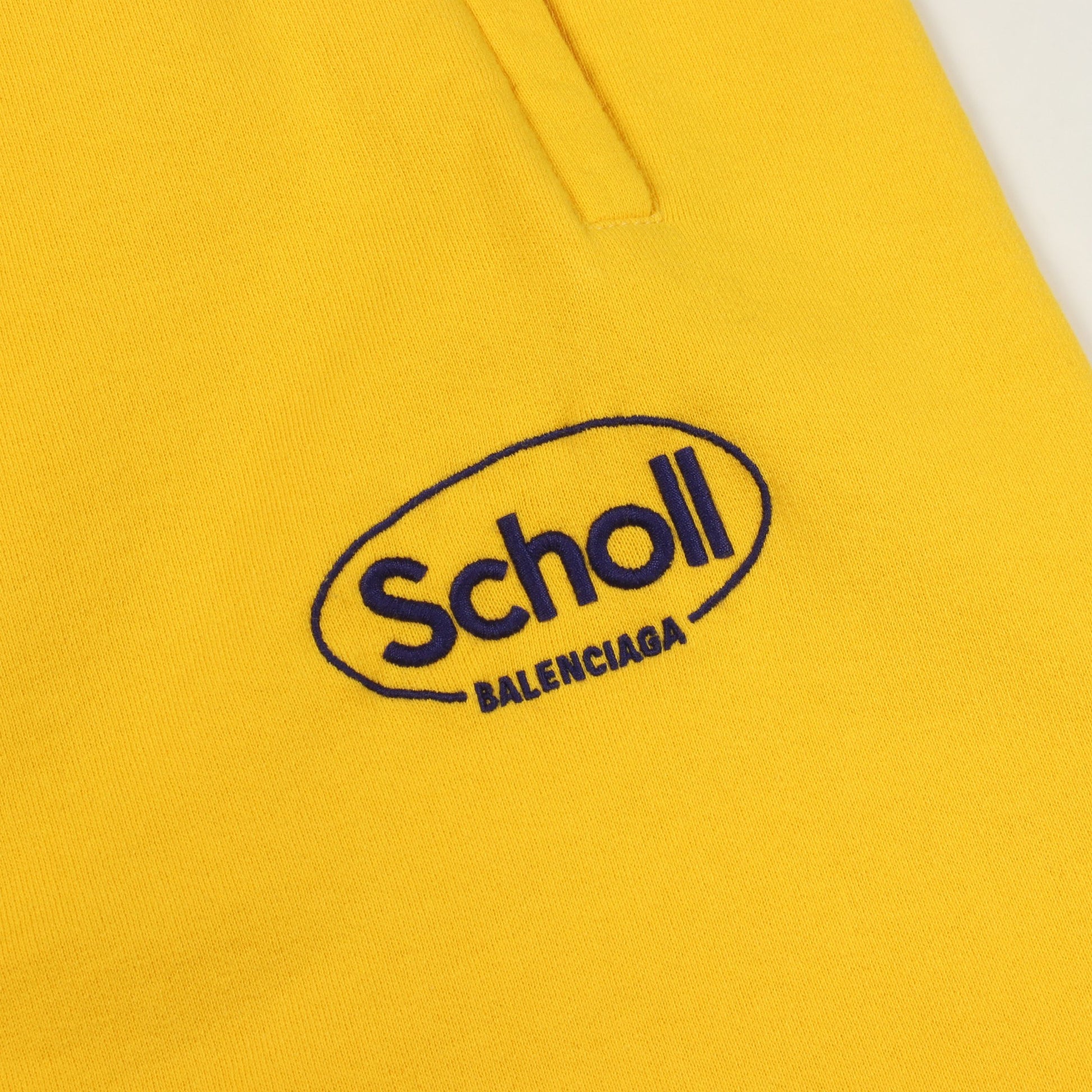BALENCIAGA × Scholl スウェットバギーロングパンツ スウェットパンツ コットン イエロー バレンシアガ ボトムス BALENCIAGA