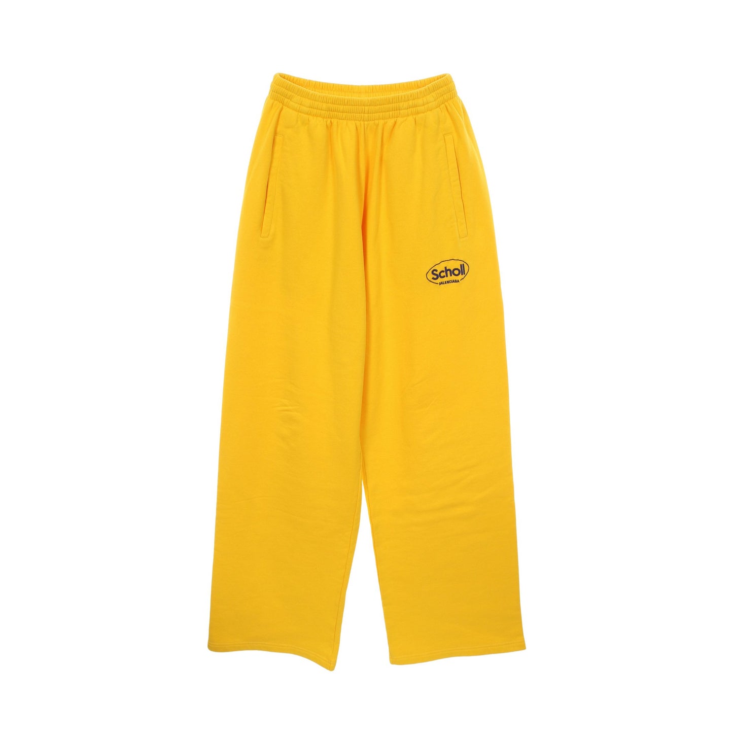 BALENCIAGA × Scholl スウェットバギーロングパンツ スウェットパンツ コットン イエロー バレンシアガ ボトムス BALENCIAGA