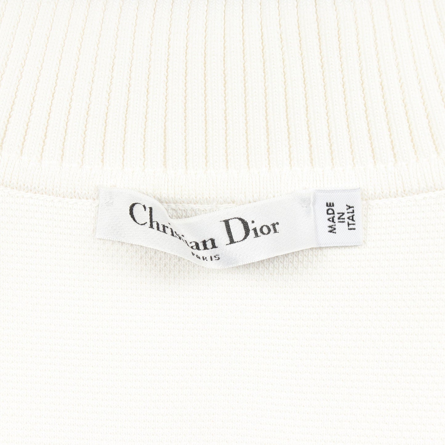 BEE刺繍 ニットワンピース レーヨン ホワイト クリスチャンディオール ワンピース Christian Dior