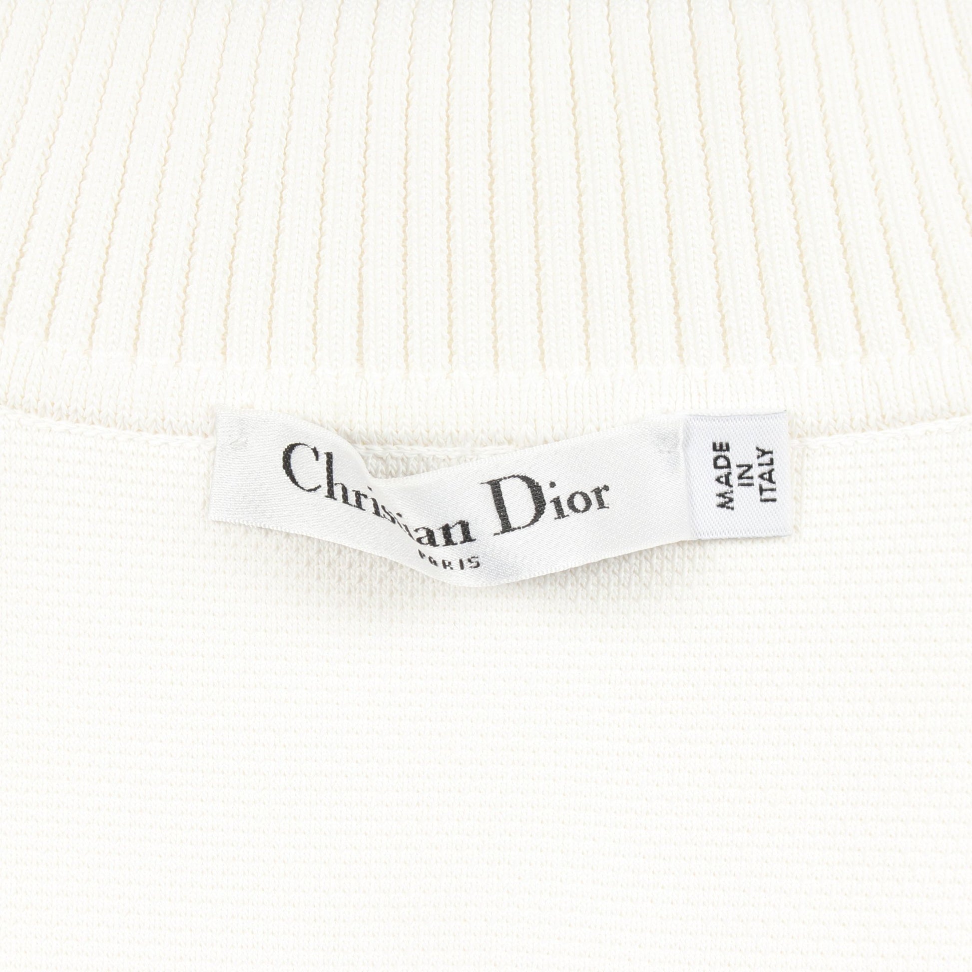 BEE刺繍 ニットワンピース レーヨン ホワイト クリスチャンディオール ワンピース Christian Dior