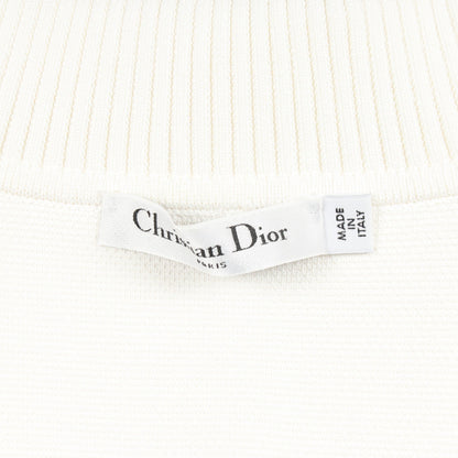 BEE刺繍 ニットワンピース レーヨン ホワイト クリスチャンディオール ワンピース Christian Dior
