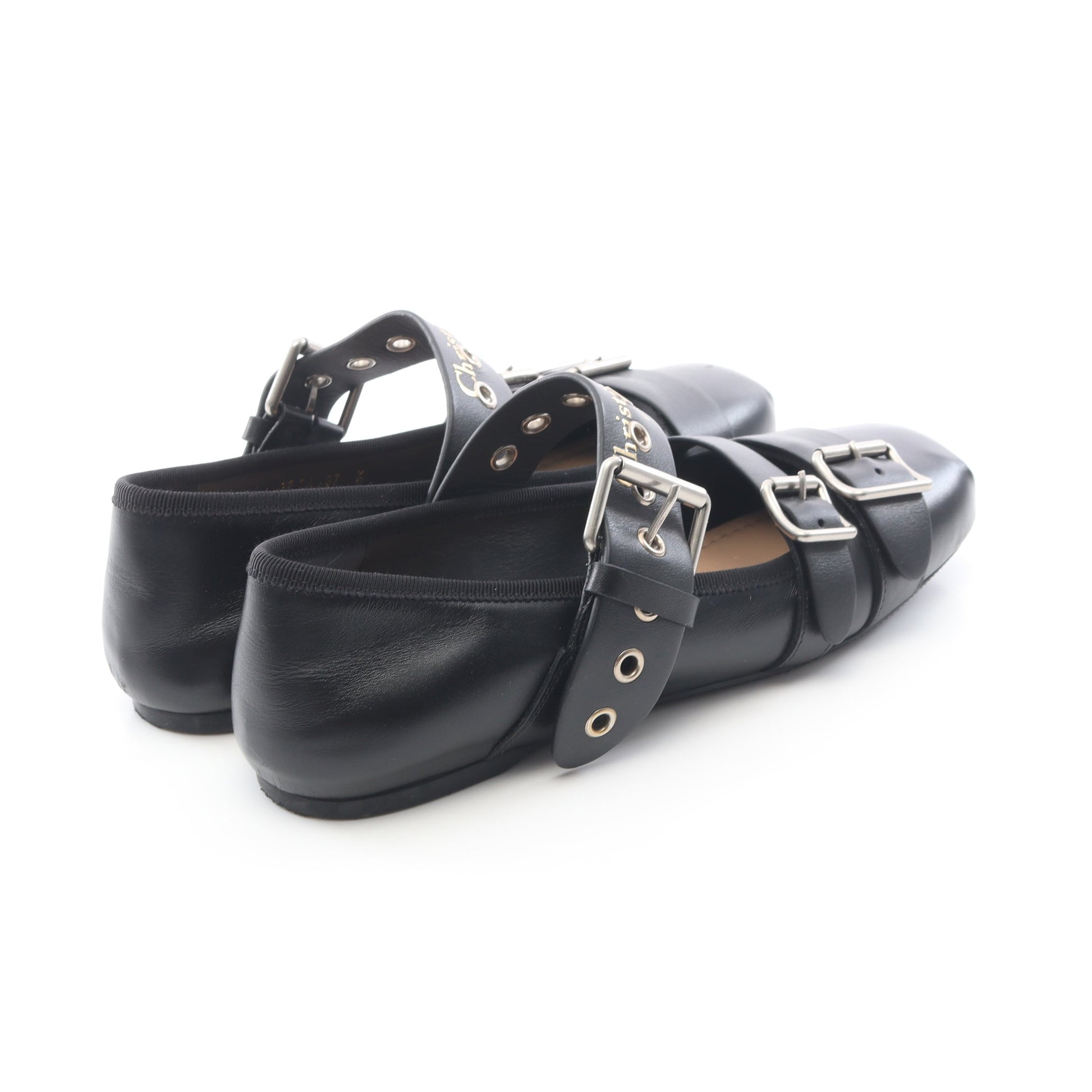 Dior Punk バレリーナ フラットシューズ レザー ブラック クリスチャンディオール シューズ Christian Dior