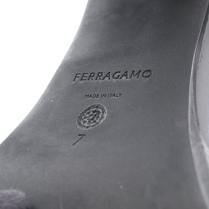 ロゴ チャンキーヒール ローファー レザー ブラック サルヴァトーレフェラガモ シューズ Salvatore Ferragamo