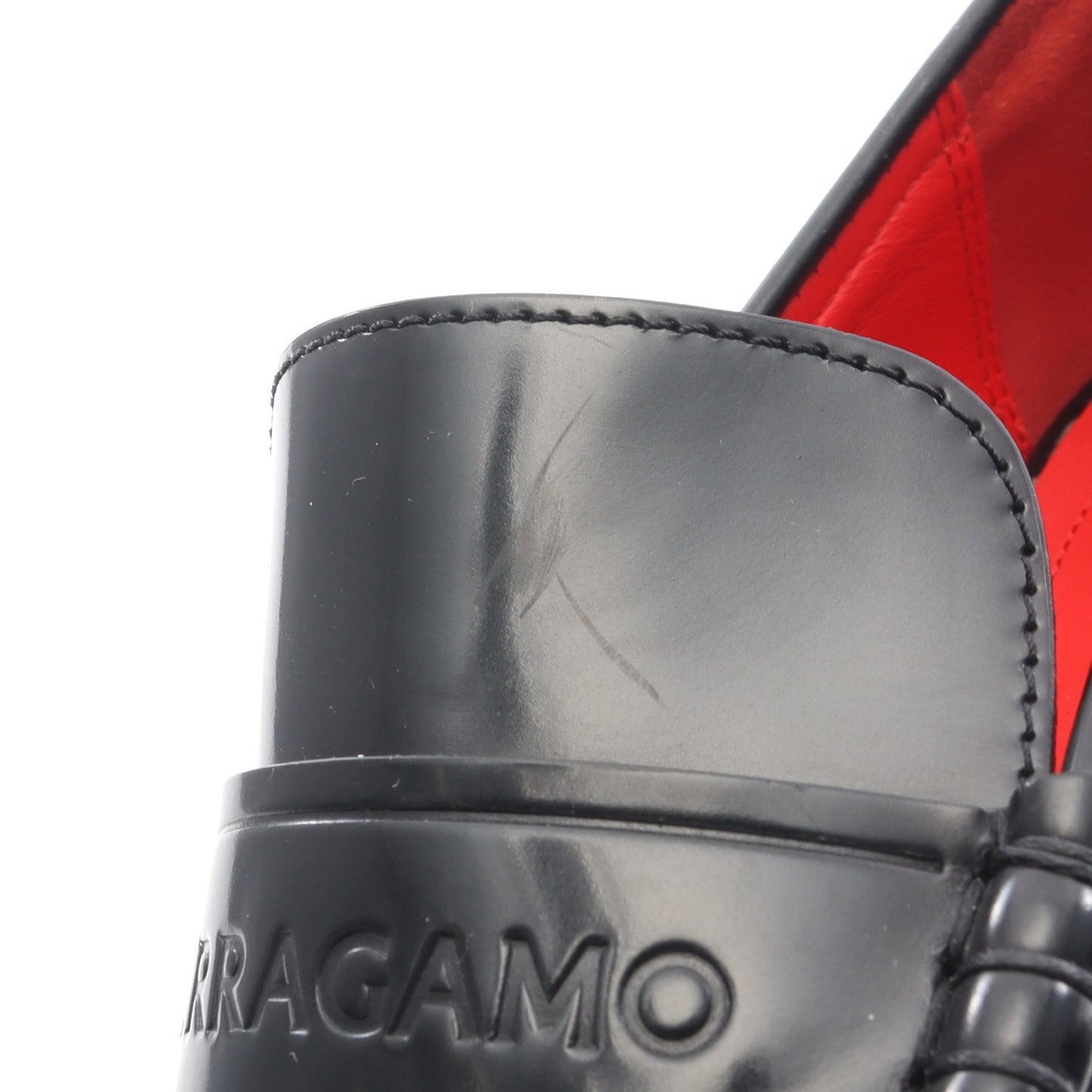 ロゴ チャンキーヒール ローファー レザー ブラック サルヴァトーレフェラガモ シューズ Salvatore Ferragamo