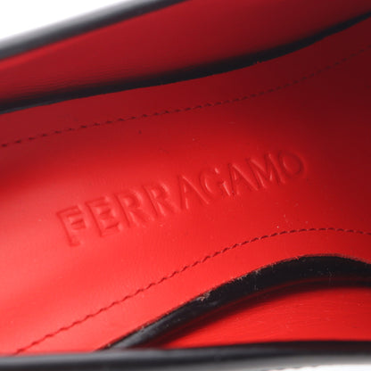 ロゴ チャンキーヒール ローファー レザー ブラック サルヴァトーレフェラガモ シューズ Salvatore Ferragamo