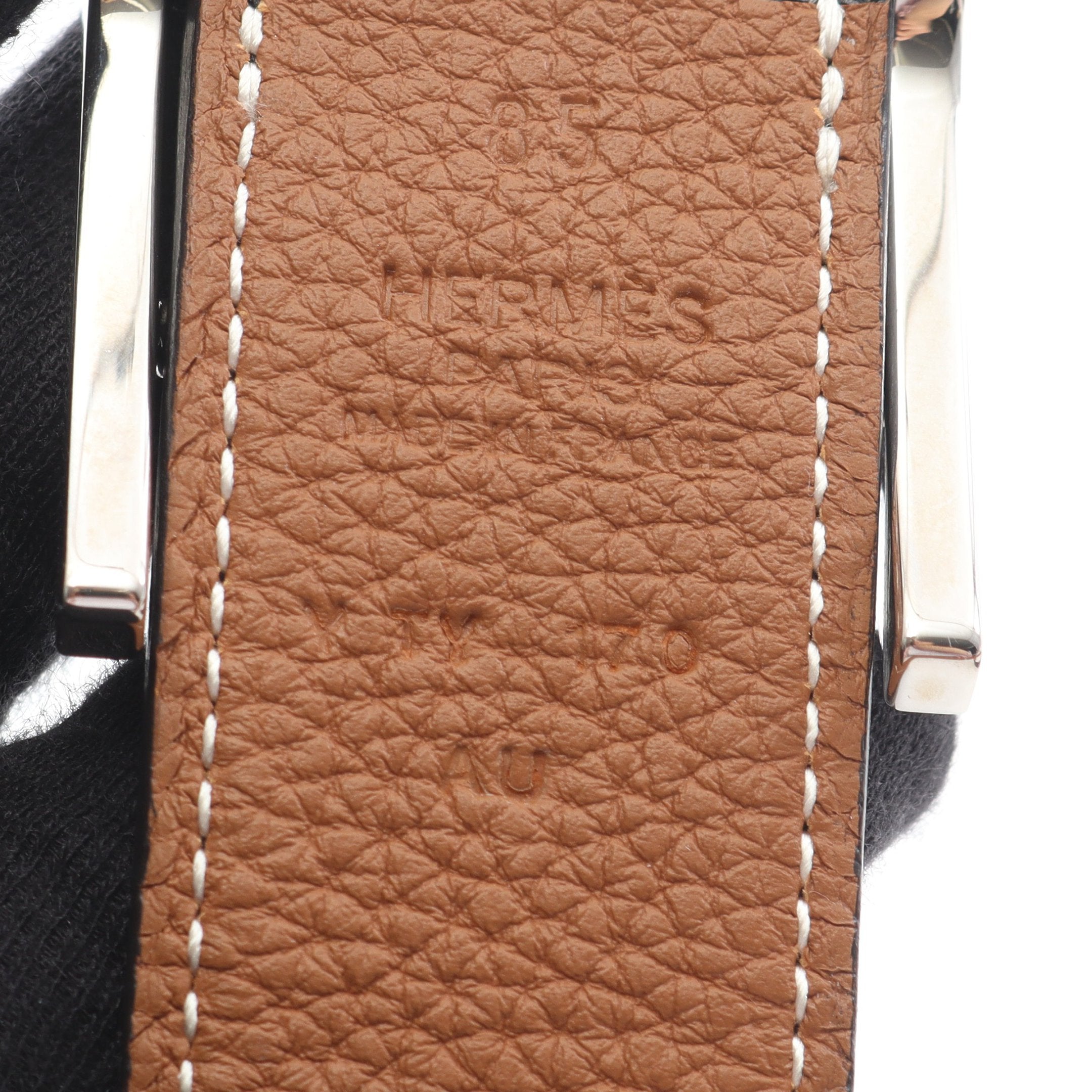 【希少未使用】HERMES トゥカン プレート　フランス工場出荷時検品シール付 カンタンベルト 32 ノワール ゴールド リバーシブル ベルト ボックス