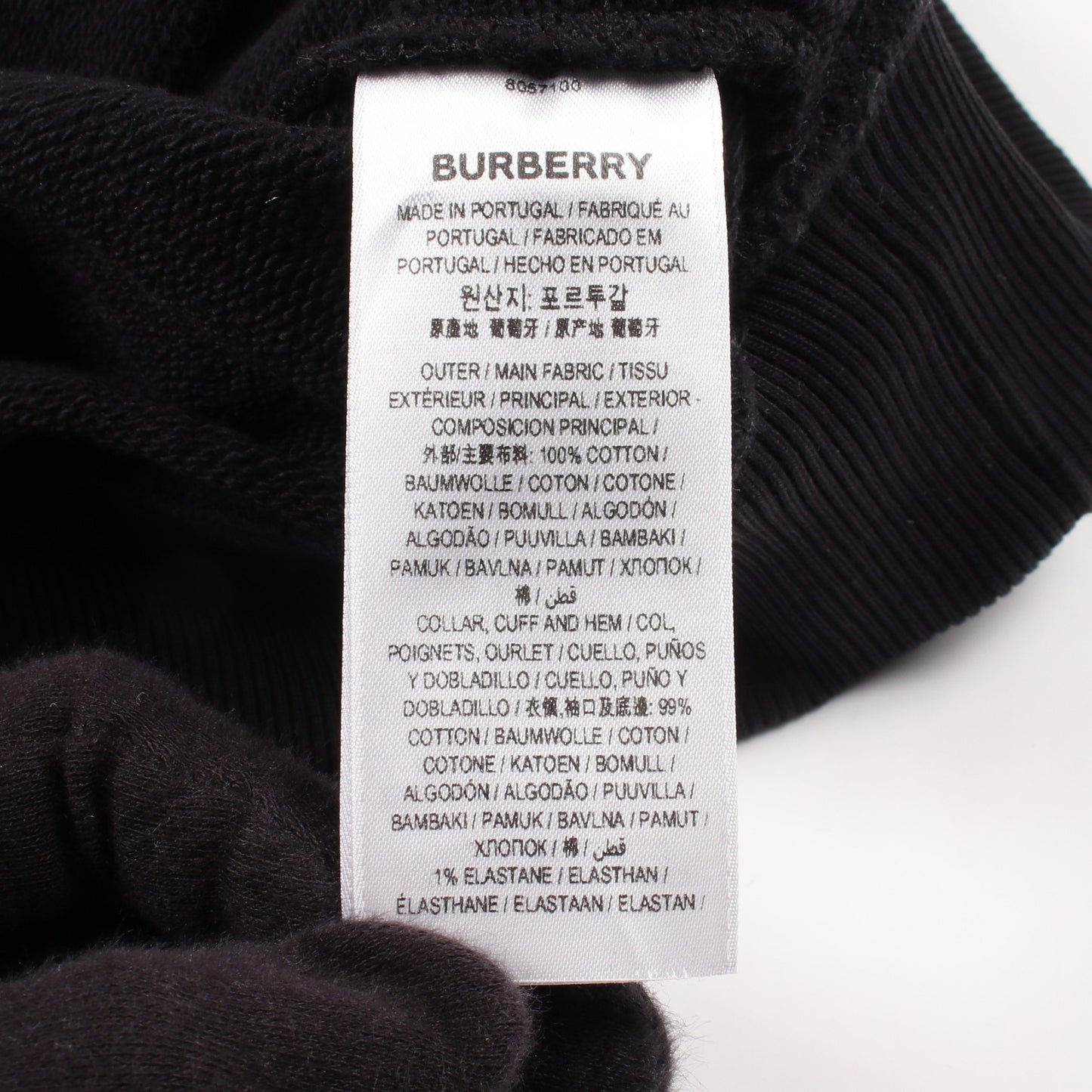 ラベルアップリケ プルオーバーパーカー コットン ブラック バーバリー トップス BURBERRY