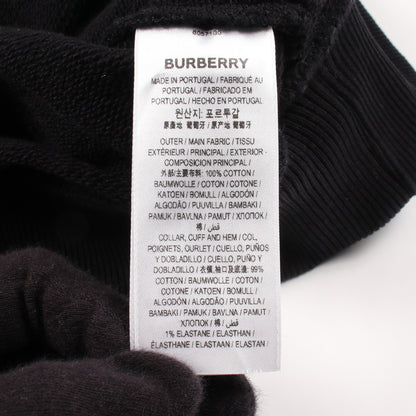 ラベルアップリケ プルオーバーパーカー コットン ブラック バーバリー トップス BURBERRY