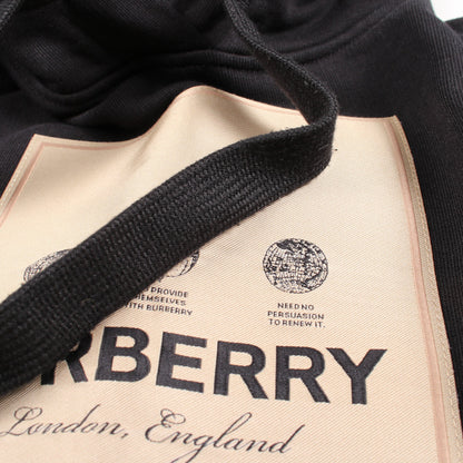 ラベルアップリケ プルオーバーパーカー コットン ブラック バーバリー トップス BURBERRY