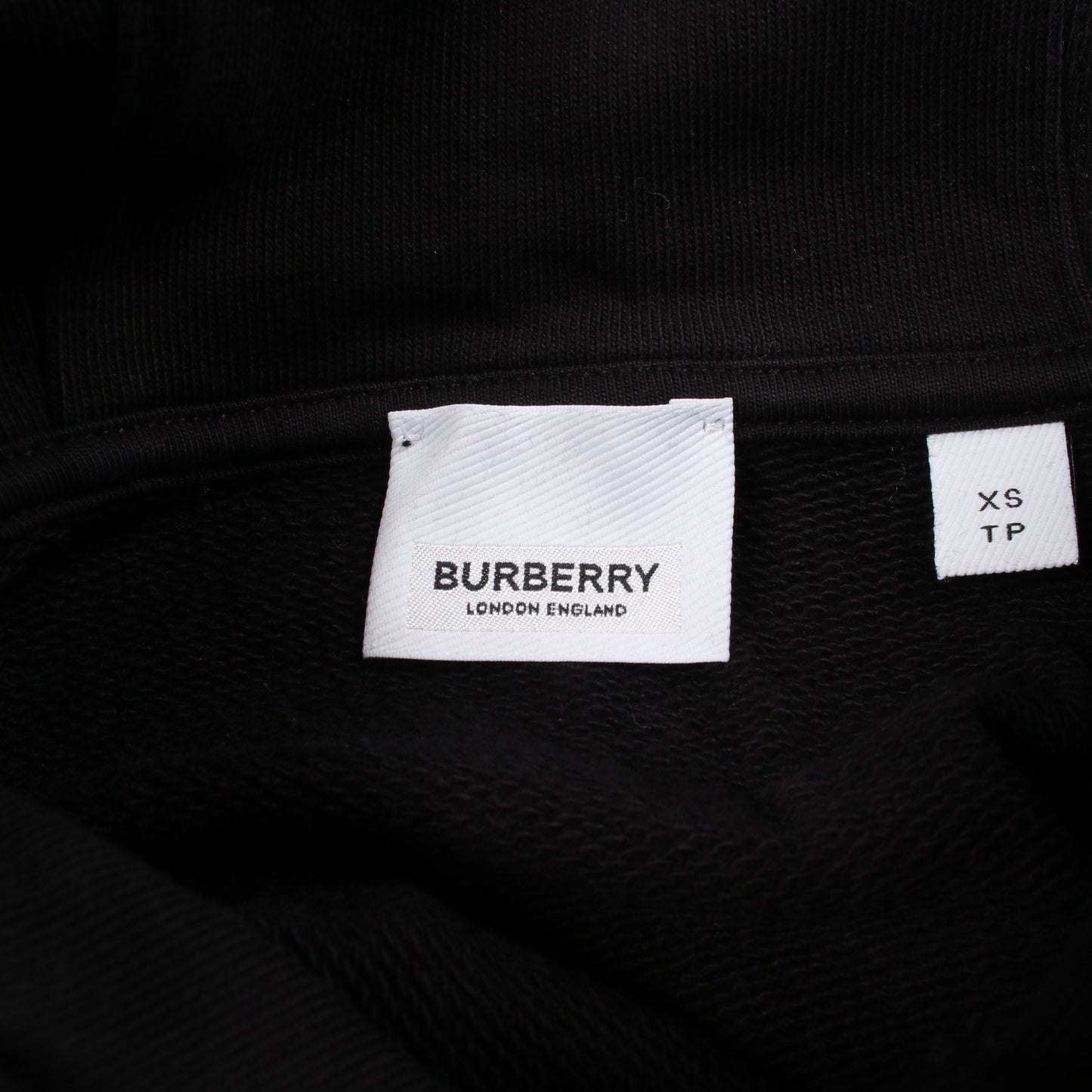 ラベルアップリケ プルオーバーパーカー コットン ブラック バーバリー トップス BURBERRY