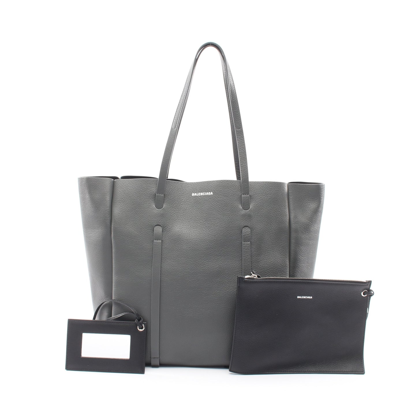 エブリデイ トート S ハンドバッグ トートバッグ レザー グレー バレンシアガ バッグ BALENCIAGA