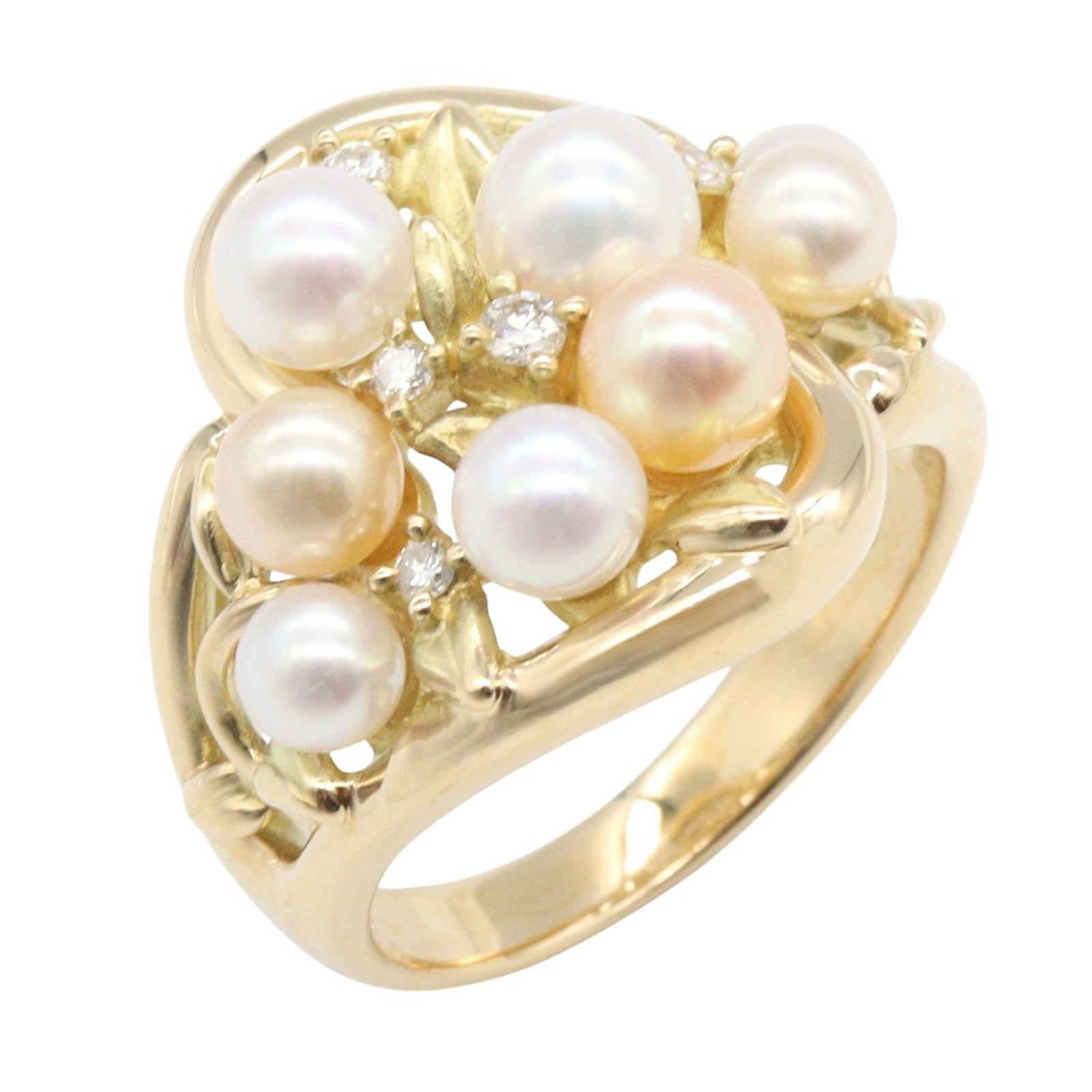 パール リング リング 指輪 K18YG パール ダイヤモンド イエローゴールド ホワイト クリア タサキ アクセサリー TASAKI
