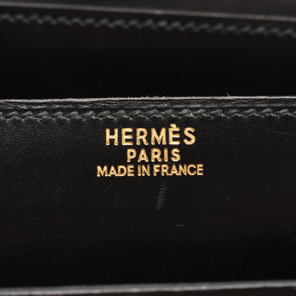 コルドリエール ハンドバッグ ボックスカーフ ブラック ゴールド金具 ○W刻印 エルメス バッグ HERMES