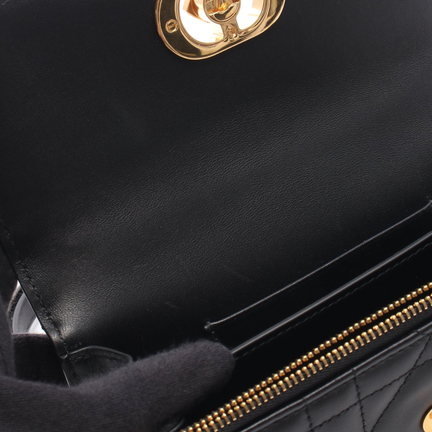 MISS CARO チェーンショルダーバッグ レザー ブラック クリスチャンディオール バッグ Christian Dior