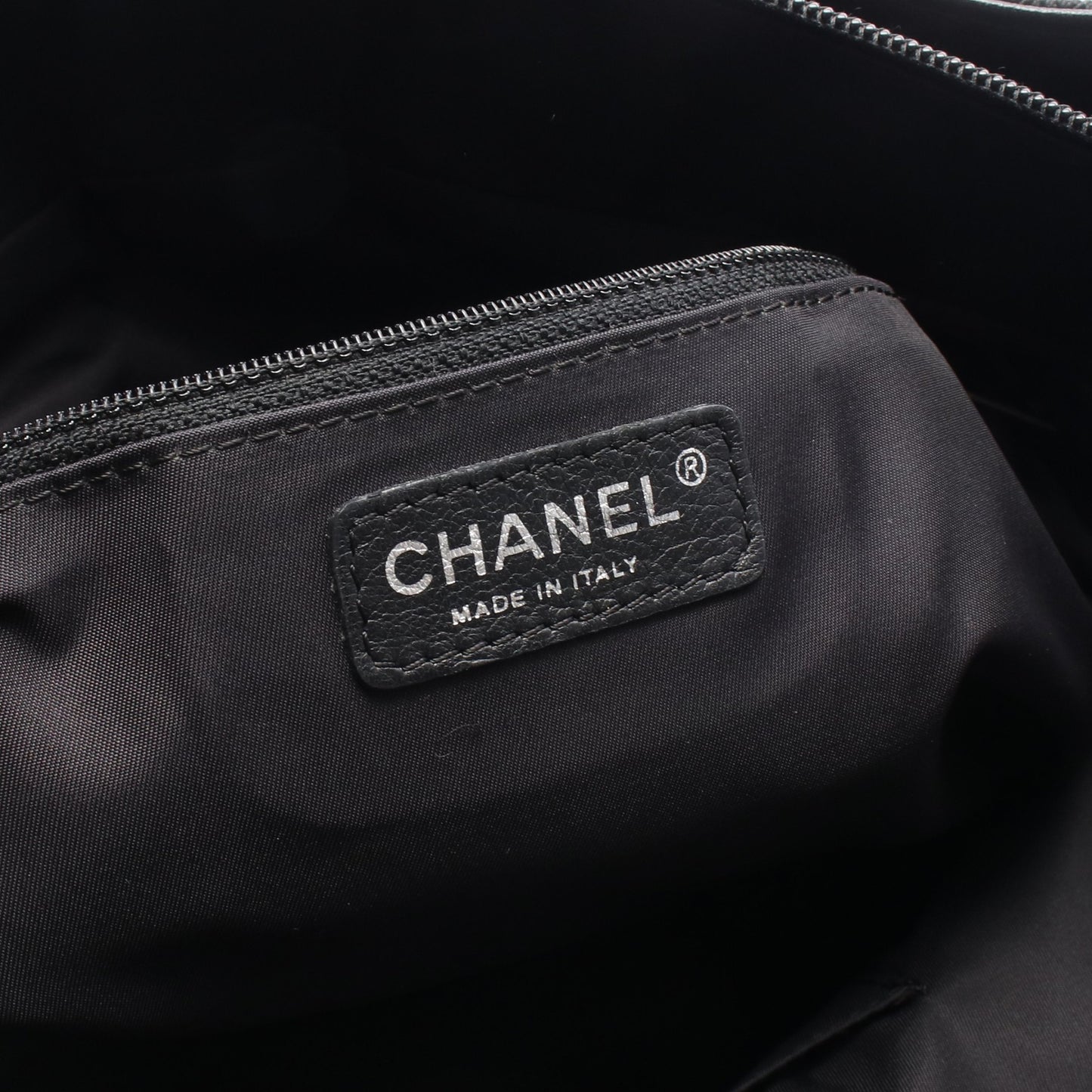 パリビアリッツMM ハンドバッグ トートバッグ コーティングキャンバス レザー ブラック シルバー金具 シャネル バッグ CHANEL