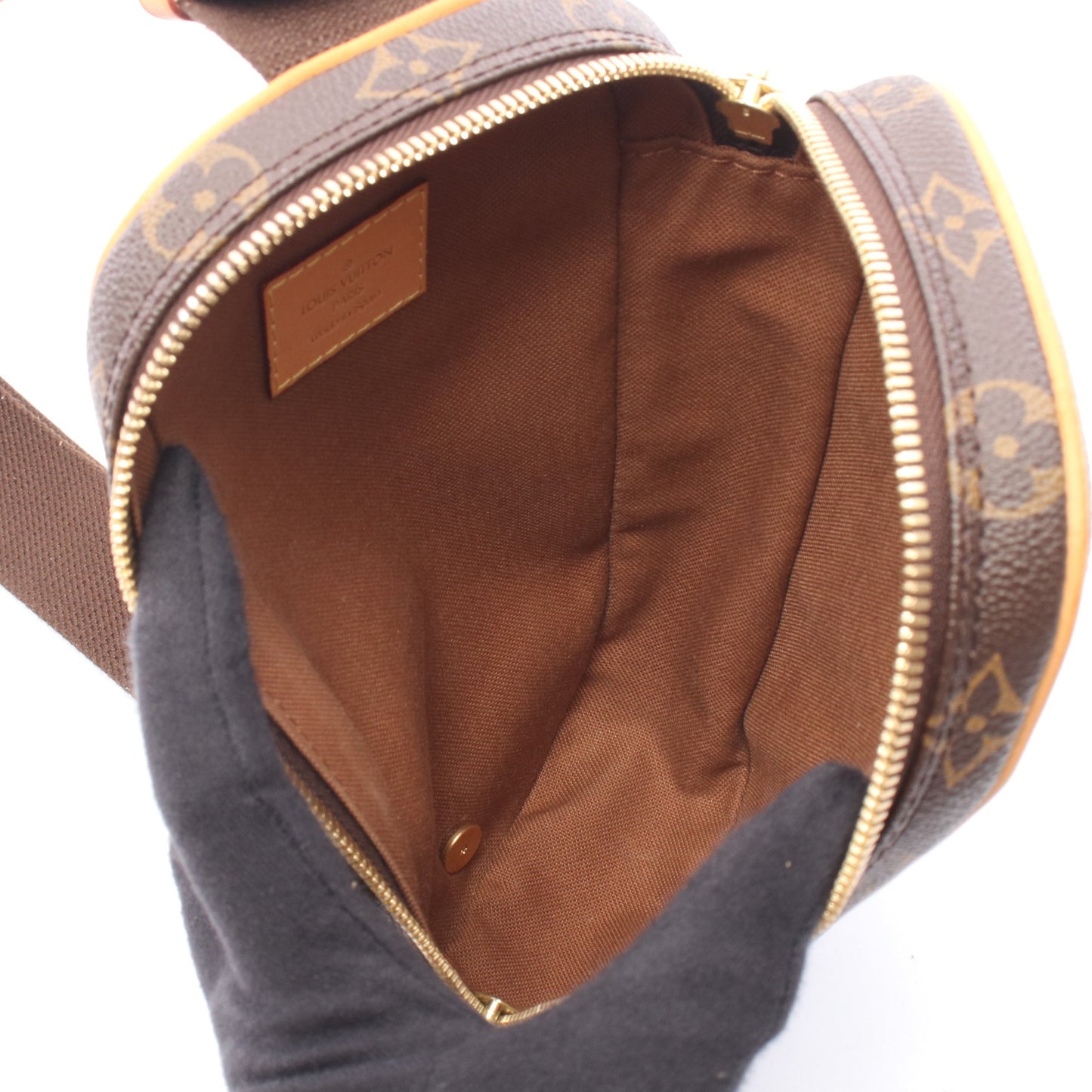 ポシェットガンジュ モノグラム ボディバッグ PVC レザー ブラウン ルイヴィトン バッグ LOUIS VUITTON