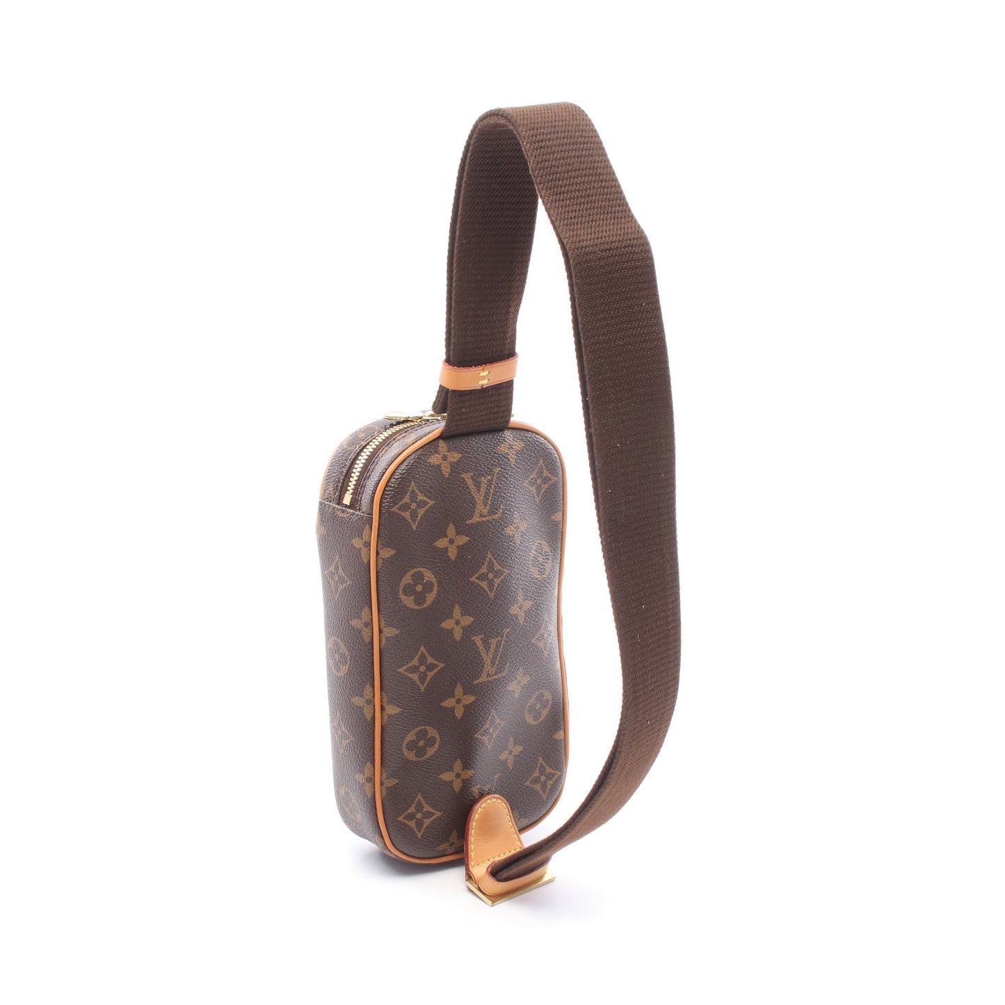 ポシェットガンジュ モノグラム ボディバッグ PVC レザー ブラウン ルイヴィトン バッグ LOUIS VUITTON
