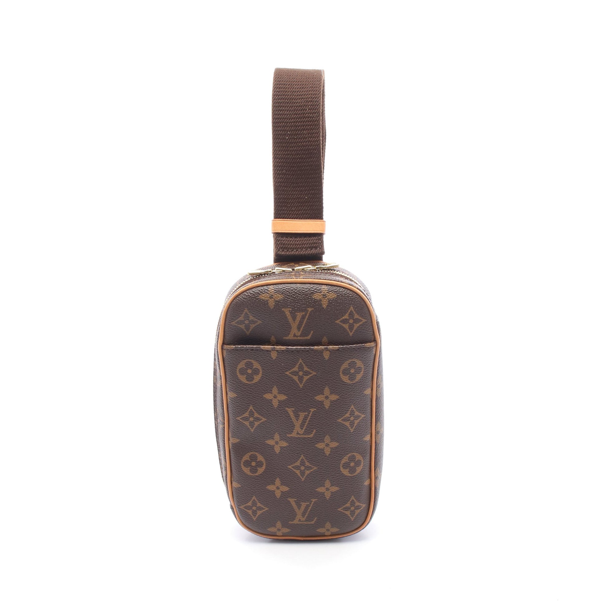 ポシェットガンジュ モノグラム ボディバッグ PVC レザー ブラウン ルイヴィトン バッグ LOUIS VUITTON