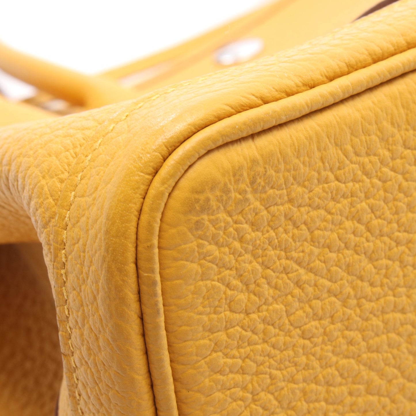 ガーデンパーティTPM ジョーヌアンブル ハンドバッグ トートバッグ カントリー イエロー シルバー金具 C刻印 エルメス バッグ HERMES